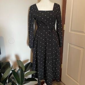 Black polka dot dress